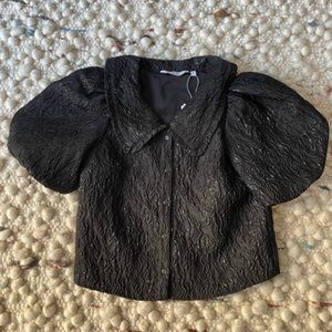 & Other Stories | Black Tapestry Style Blouse